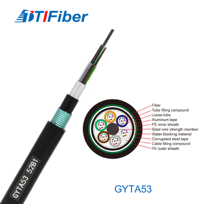 Noir unimodal de câble optique de la fibre GYTA53 pour FTTH