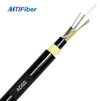 FTTH Adss 6 12 24 noirs de câble optique de fibre de 48 noyaux