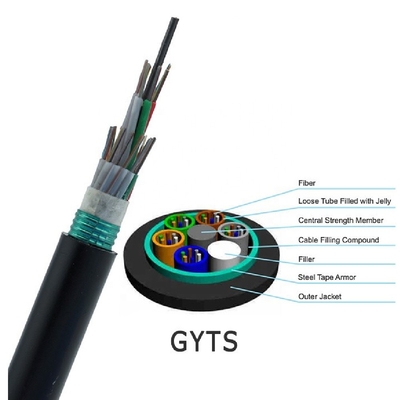 Tube lâche multi 24 de GYTS 36 48 blindés aériens optiques de galerie pour câbles de fibre de noyau