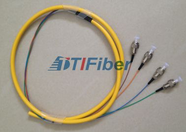 Tresse de fibre optique optique jaune ST/UPC de Pigatil Singelmode de fibre de noyau de la veste de PVC 4