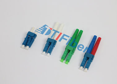 Cables connecteur optiques à plusieurs modes de fonctionnement de fibre du duplex LC de vert bleu pour le réseau de FTTX