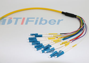Tresse jaune/orange de tresse de fibre optique de paquet de LC UPC RPA, de mode unitaire