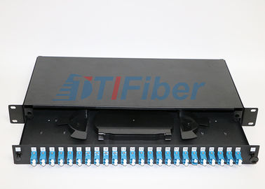 1U 24 boîte de jonction optique de fibre de duplex du port LC pour le réseau optique, taille standard