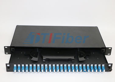 1U 24 boîte de jonction optique de fibre de duplex du port LC pour le réseau optique, taille standard