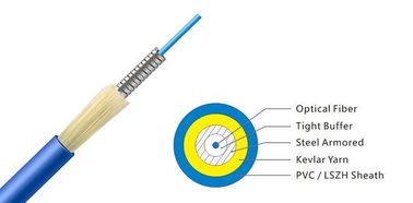 Câble optique blindé d'intérieur de réseau de fibre, corde de correction optique de fibre unimodale
