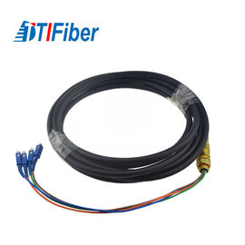 4-24 tresse de mode unitaire de noyaux, câble de fibre optique adapté aux besoins du client de noir de tresse