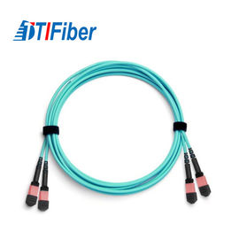 Câble optique d'intérieur de corde de correction de fibre de tronc de MPO avec la femelle au connecteur femelle de MPO