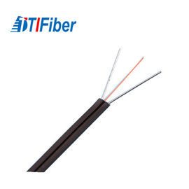 Mode unitaire optique de câble de réseau de fibre de baisse de Ftth avec le porteur central du fil d'acier/FRP