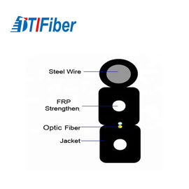 Type veste d'intérieur G.652 Ftth d'arc du noir LSZH de câble optique de fibre de noyau de baisse 4