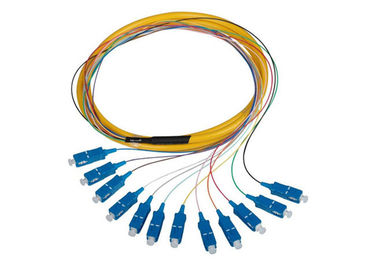 tresse optique recto de fibre de Sc de 12 couleurs avec des connecteurs de Sc, câble de fibre de 1.5M