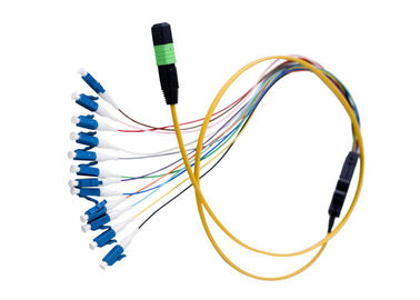 12 optiques de fibre ronds plats recto de télécommunication de noyau, MPO - pullover optique de fibre de Sc