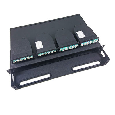 La correction de fibre optique attachent le type gauche tableau de connexion des fibres de tableau de connexions de cassette de Sc 2 Mpo de câble