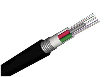 Câble de fibre optique de la veste GYTA de PE avec le porteur axial en acier