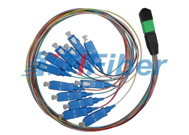 MPO à la fibre optique de la corde de correction de fibre de Sc 12 pour des cassettes de MPO