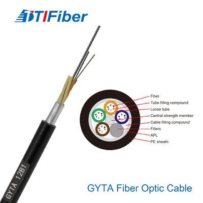 Brin optique en aluminium unimodal de noyaux du câble de fibre de Gyta de bande de G652d 2 - 288