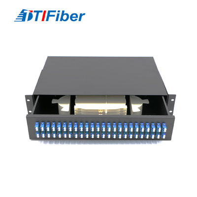 Noyaux optiques de la boîte 48 d'arrêt du tableau de connexions de fibre de bâti de support FTTH
