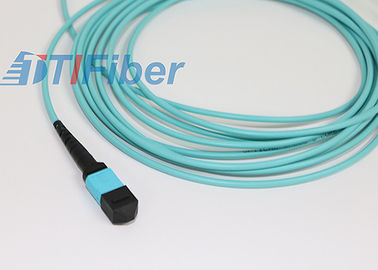 12 câble de correction de fibre multimode du noyau OM3 OM4 MPO pour le réseau de télécom