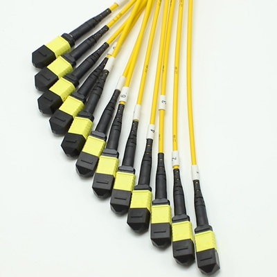 Cable MPO Fanout à faible perte Cœur de grande quantité 1M 144F SMG657A1 MPO APC à MPO APC Breakout Cord de patch en fibre optique