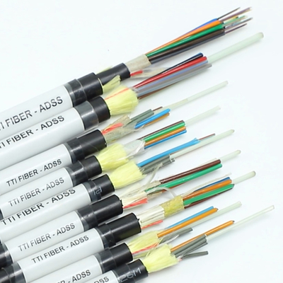 Câbles à fibres optiques extérieurs monomodes aériens ADSS G652D G657A1 G657A2 1 12 24 48 96 144 fibres