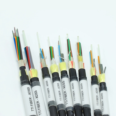 Câbles à fibres optiques extérieurs monomodes aériens ADSS G652D G657A1 G657A2 1 12 24 48 96 144 fibres
