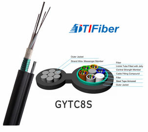 Câble de données optique imperméable de fibre, avance à fibres optiques GYTC8S des noyaux 2-144 pour l'antenne