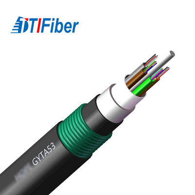 Câbles à fibres optiques blindé de mode unitaire de noyau du double GYTA53 extérieur 24