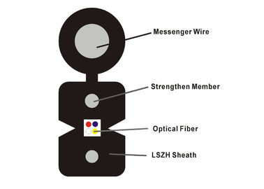 Les solutions de la veste FTTH de LSZH avec l'appui auto- FTTH laissent tomber le câble optique de fibre