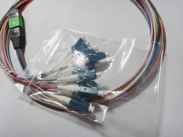 Corde de correction optique de fibre de MPO LC à plat en rond avec le câble plat 12core