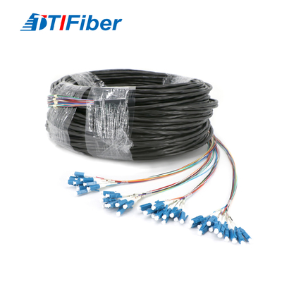 Corde de correction optique imperméable de tresse de fibre de noyau du SM 48 de LC pour FTTH FTTX