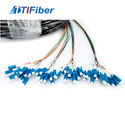 Corde de correction optique imperméable de tresse de fibre de noyau du SM 48 de LC pour FTTH FTTX