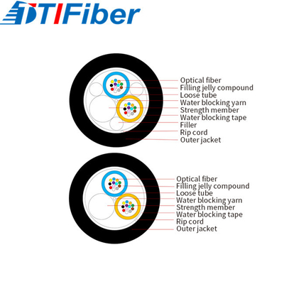 4 6 8 12 16 24 câbles optiques de fibre de conduit du noyau GYFY G652D avec la gaine de PE