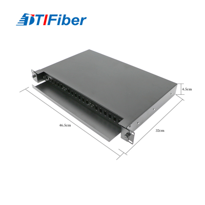 cadre de distribution optique de la fibre 1U, 24 tableaux de connexions optiques gauches de fibre d'ODF