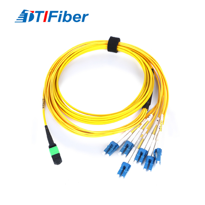 La correction optique de fibre de MPO câble 12 le type de ruban du noyau MPO-LC