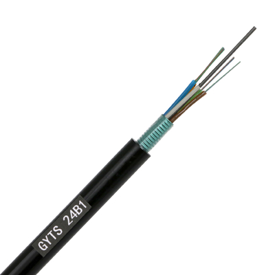 SM de fibre optique blindé unimodal G652D de noyaux du câble 24 de GYTS