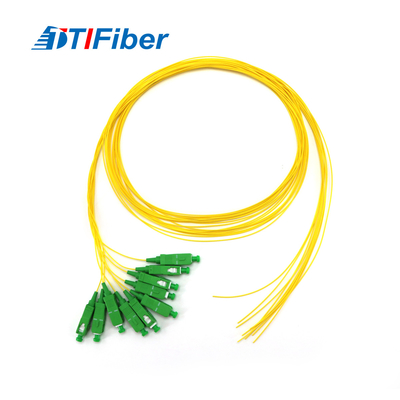 mode unitaire jaune de fibre de Sc RPA de 0.9mm de tresse recto de câble optique