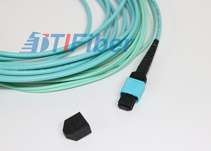 12 câble de correction de fibre multimode du noyau OM3 OM4 MPO pour le réseau de télécom