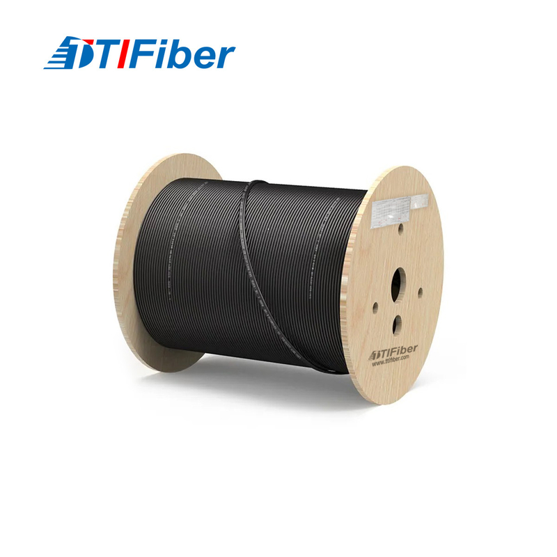Cable à fibre optique 12 noyau 24 noyau 48 noyau SM G652D Diamètre extérieur 7,0 mm fil d'acier PE câble en fibre noire