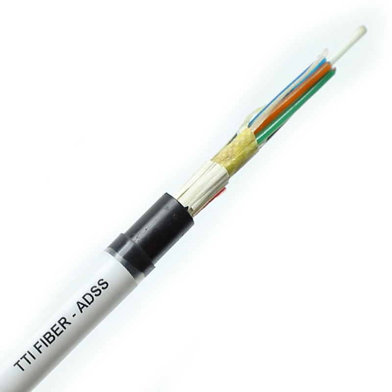 Câble à fibre optique FTTH FTTX extérieur ADSS monojonc double gaine portée 8F 12F 24F 48F